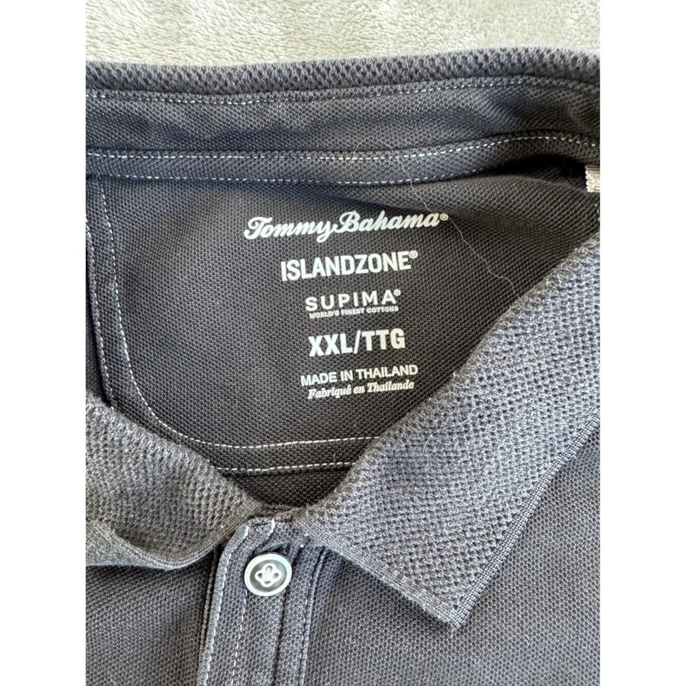 Tommy Bahama IslandZone Polo Shirt Mens XXL Gray Supima Golf Dadcore Preppy‎ - Picture 2 of 8